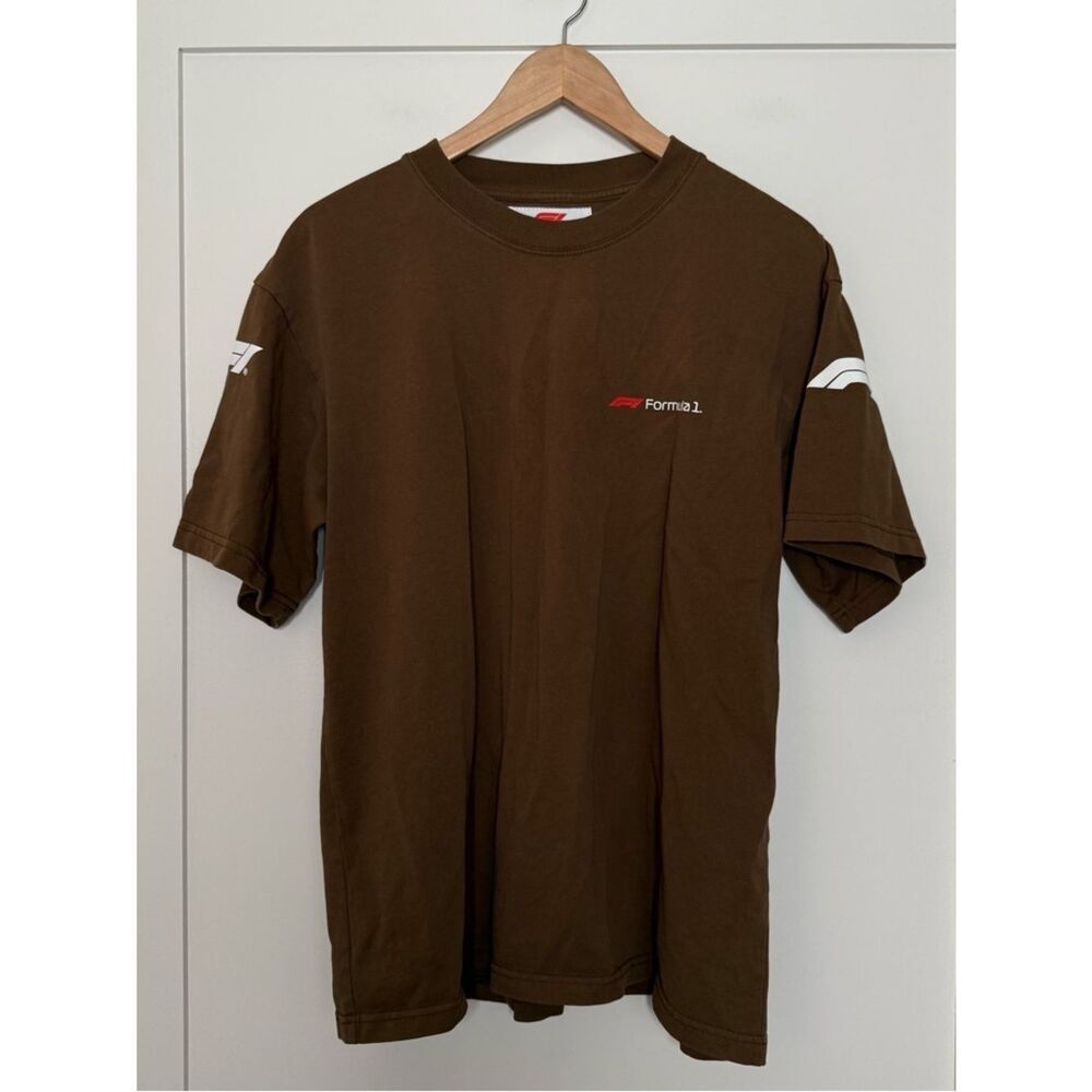 PacSun Brown Formula 1 Logo Short Sleeve Tee